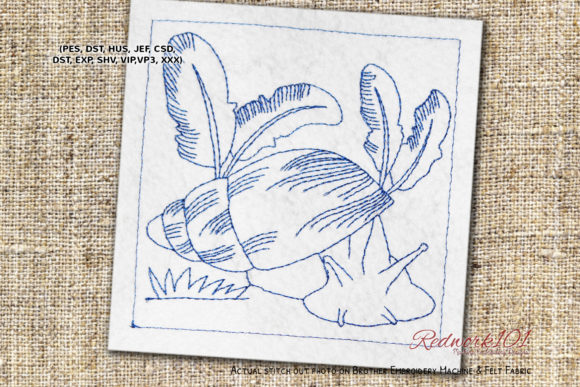 Banana Rasp Snail Redwork Design Review