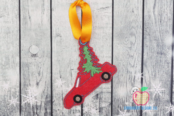 Christmas Car with Tree Ornament Embroidery Review