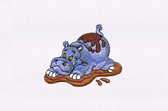 Hippo Playing in Mud Embroidery Review