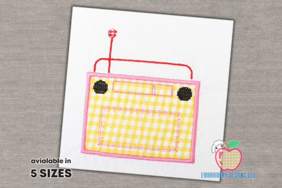 Retro Old Radio Applique for Seasonal Embroidery