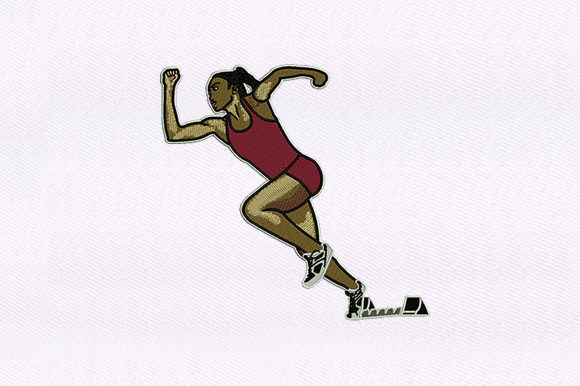 Sprinting Female Embroidery Design Review